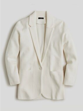 J. Crew Classic Single-Button Cream Sweater Blazer